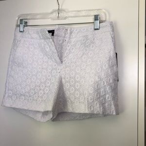 White eyelet shorts